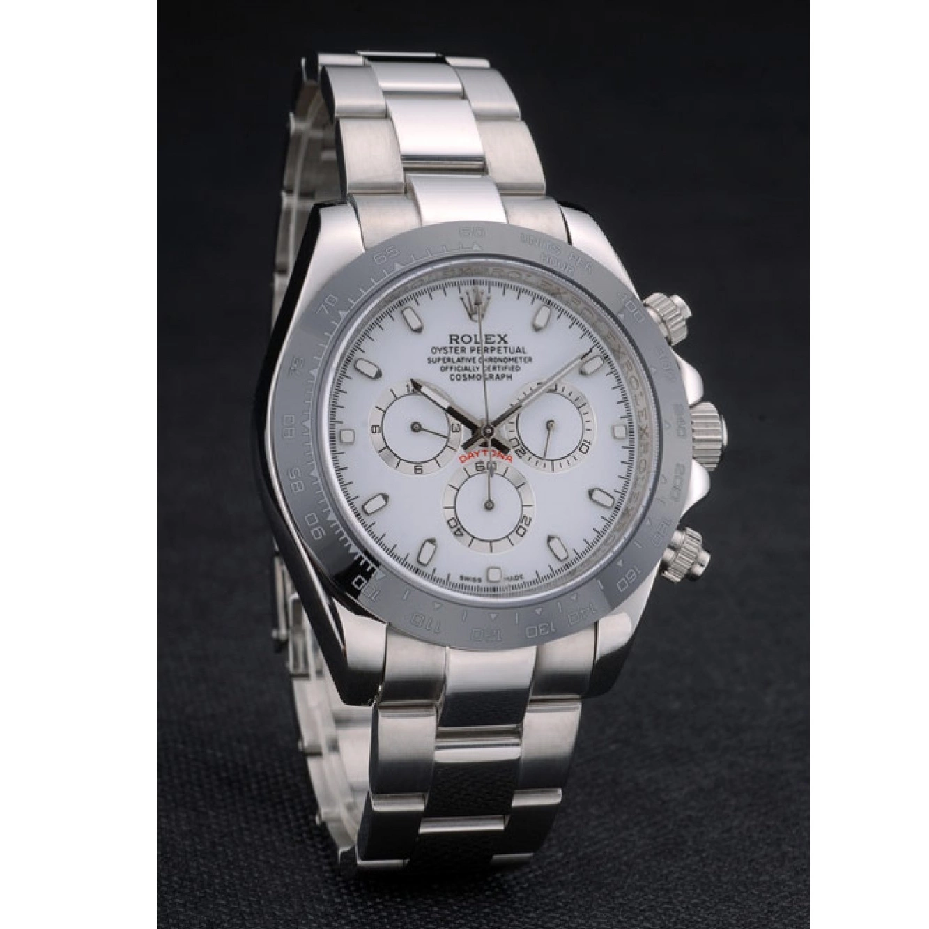 Aaa replica watch Tachymeter Strap Black Ceramic Dial Steep White Stainless 80249 Rolex Daytona 0817